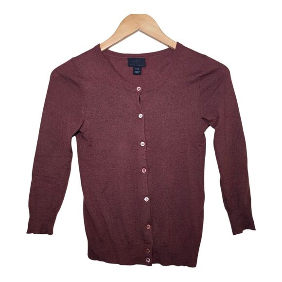 J.Crew Women’s XXS Burgundy & Lime 100% Cashmere Button Cardigan Sweater Bundle - Picture 3 of 16